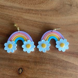 Handmade Clay Rainbow Earrings